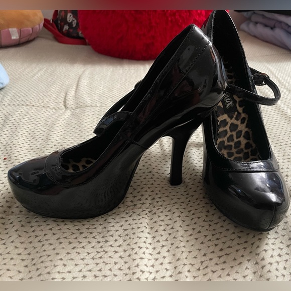 Black vintage / retro style heels - Picture 7 of 7